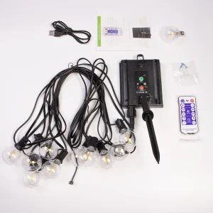 12M 30 LEDS G40 guirlandes solaires lumières de Patio extérieur solaire et alimenté par USB étanche Globe suspendus lumières avec incassable