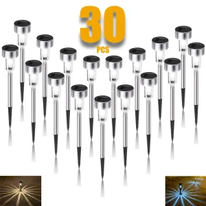 Lampe solaire LED d'extérieur, imperméable, luminaire de paysage, idéal pour un jardin, pack de 10, 20 ou 30 unités