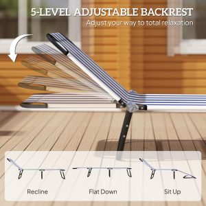Adjustable Sun Lounger for Beach & Camping