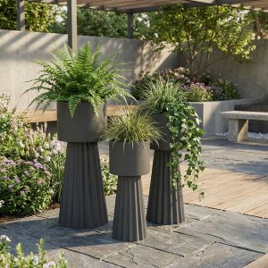 Stylish 3-Piece Metal Plant Set