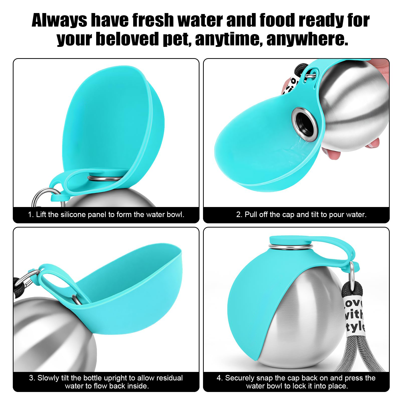 Stainless Steel Dog Water Bottle – Image 3