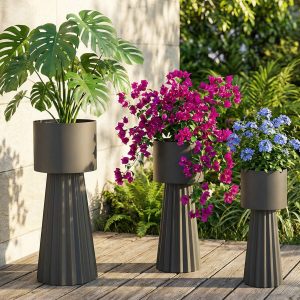 Stylish 3-Piece Metal Plant Set