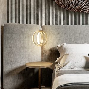 LED Bedside Mini Pendant Lamp Bedroom Single-head Ring-shaped Aluminum Pendant Light